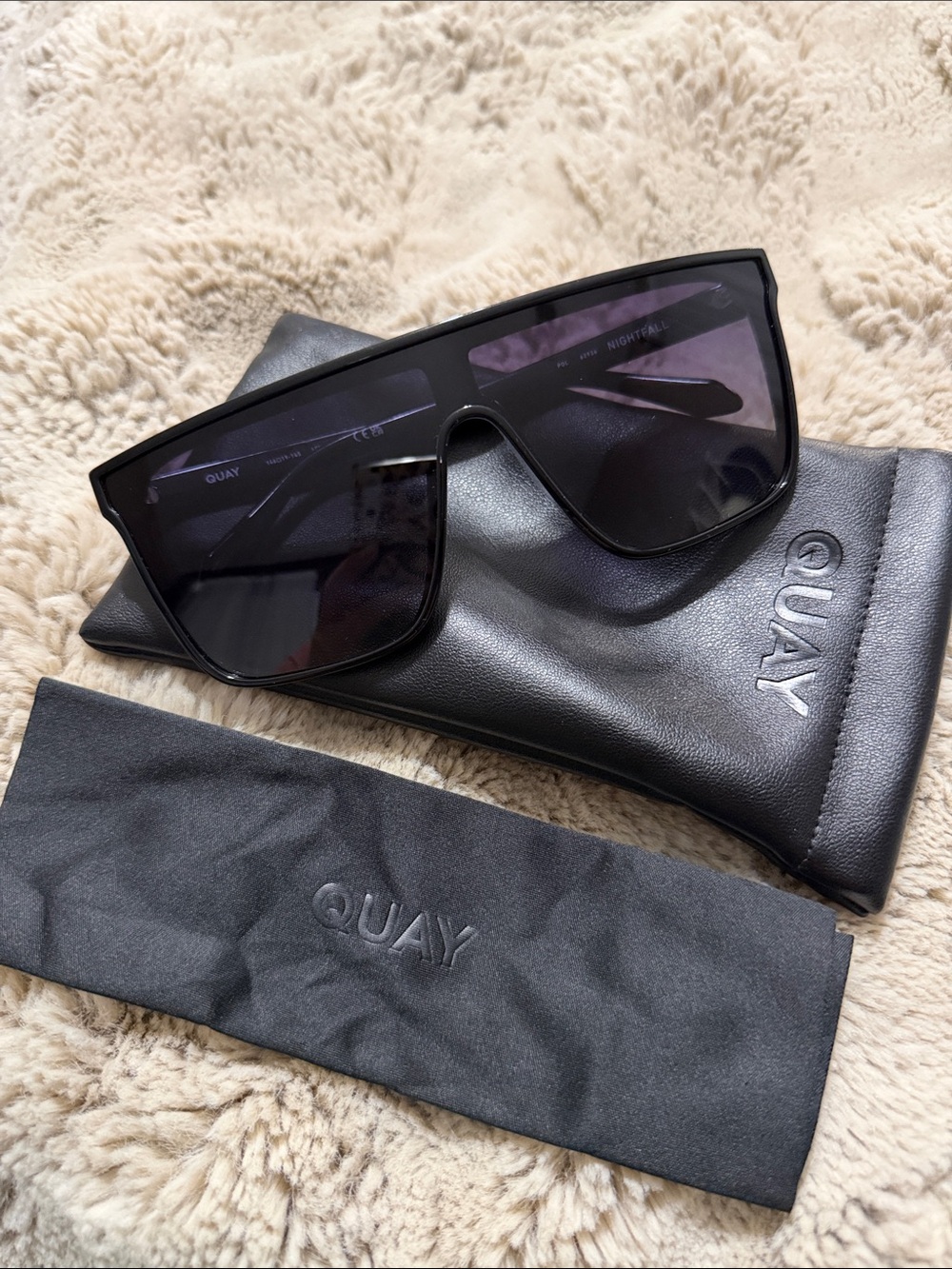 Quay Australia Black Nightfall Polarized Sunglasses